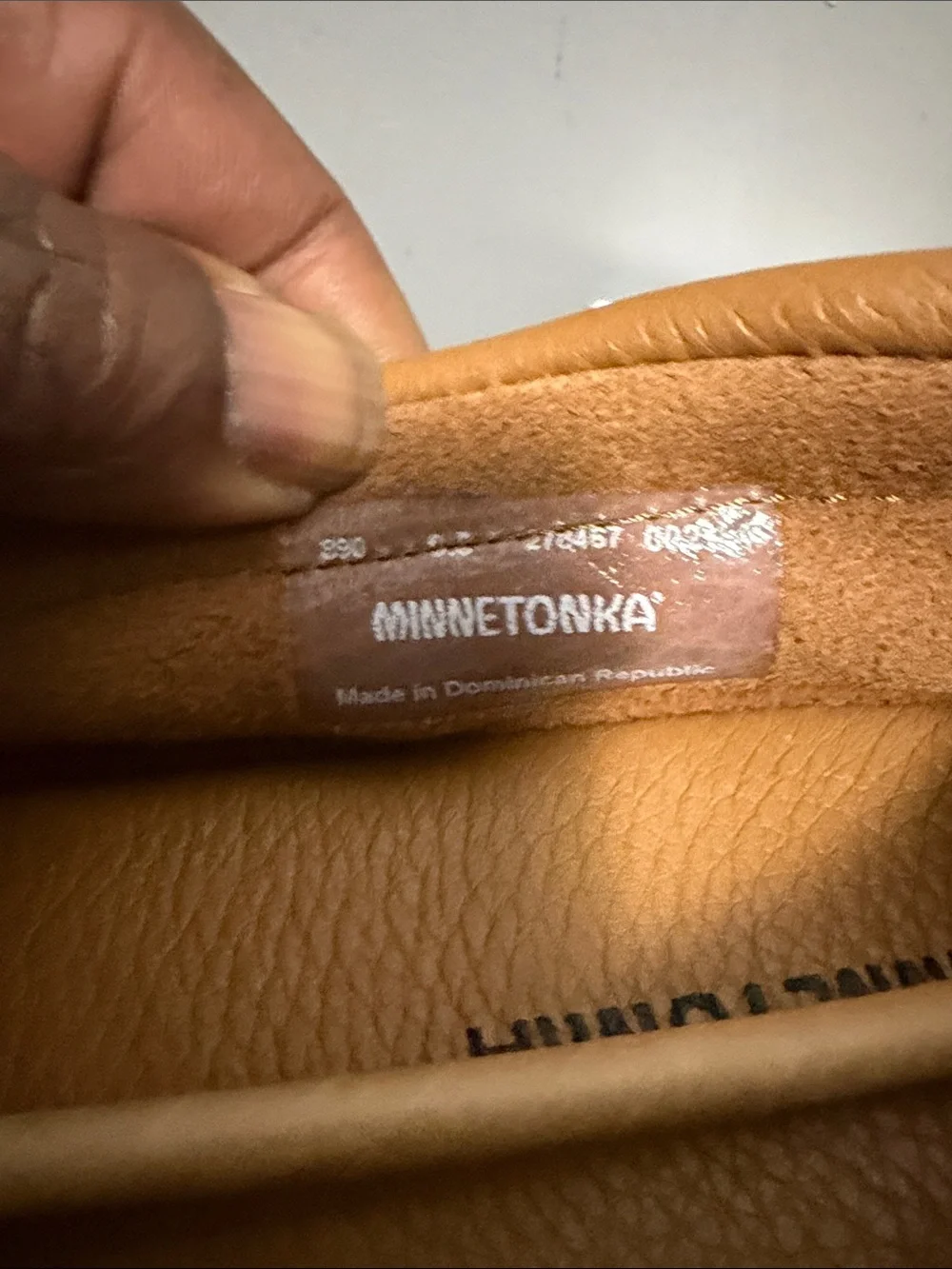 Minnetonka Tan Leather Moccasin Loafers with Bow Detail